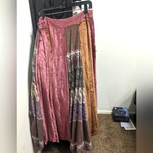 Long hippie patchwork skirt